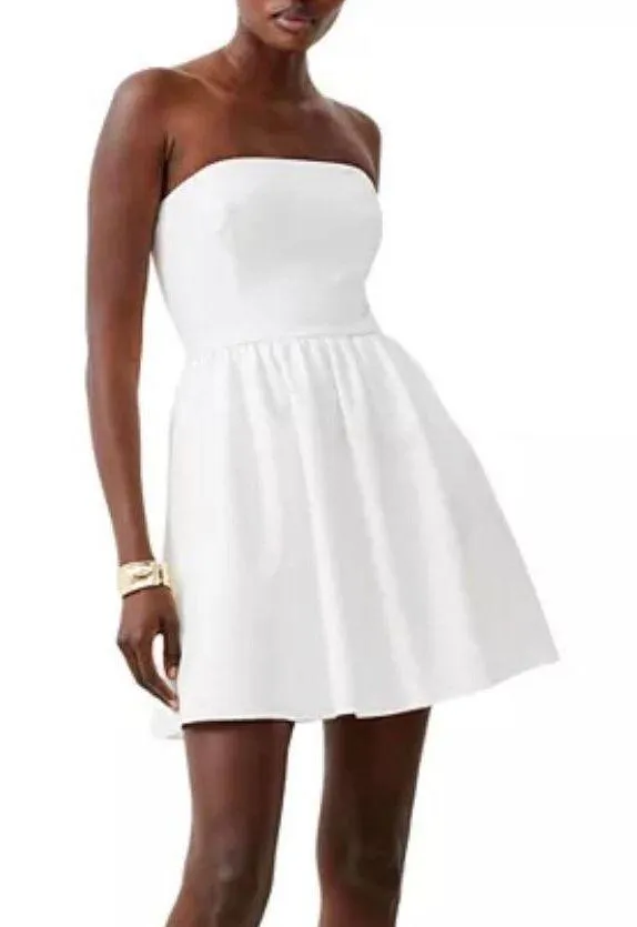 White Strapless Dress - Image 2