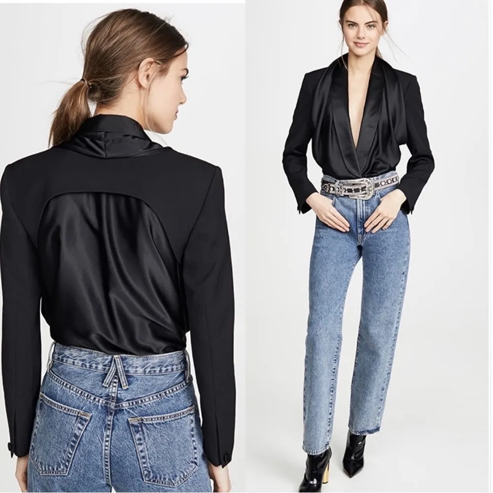 Alexander Wang Blazer Hybrid Bodysuit in Black - Image 3