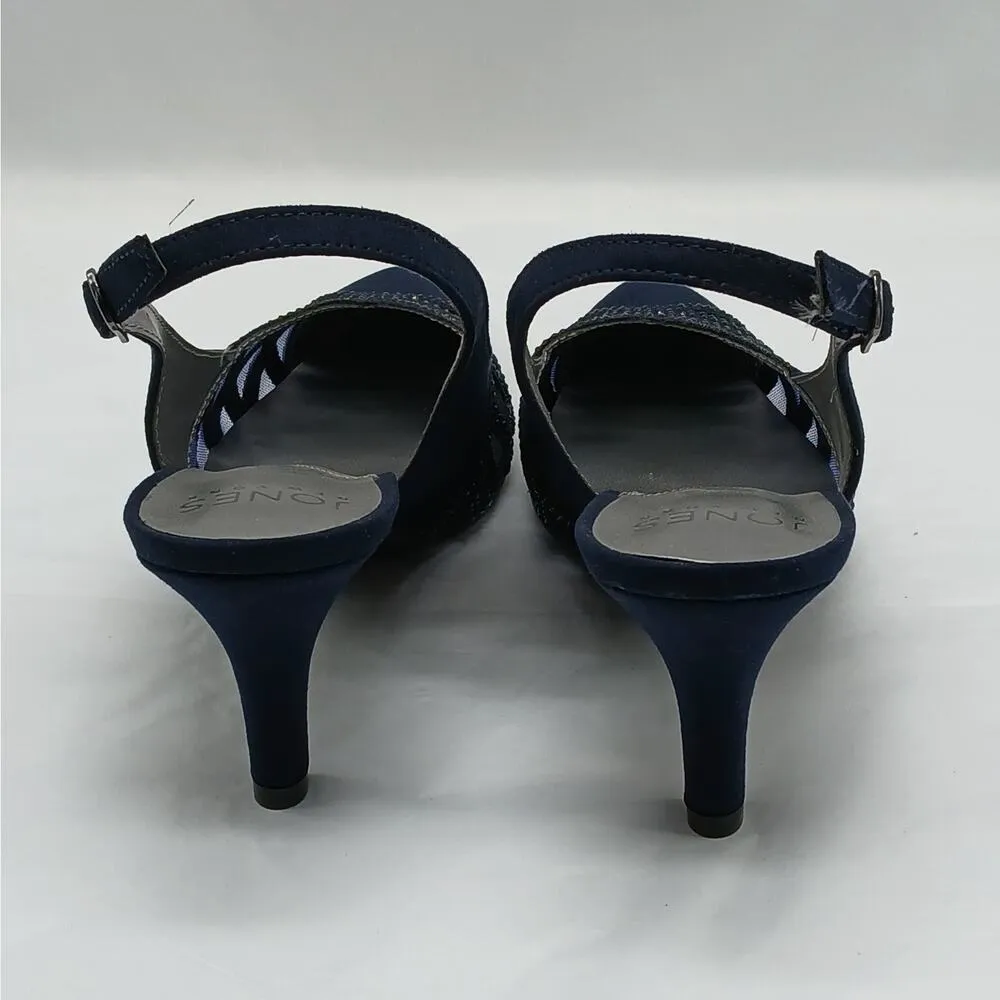 Jones New York Gillis Women High Heel Slingback Sandals 7.5M Blue Mob Wife Shoes - Image 10