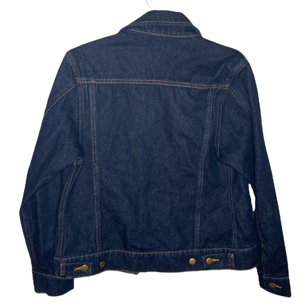Vintage American Apparel resin dark wash Denim trucker Jacket size XXS - Image 4
