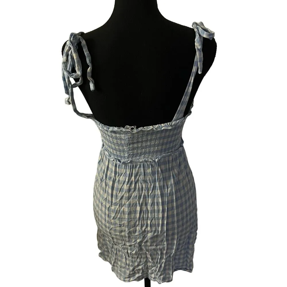 Dawson Gingham Short Mini Dress XS Women’s Blue - Image 3