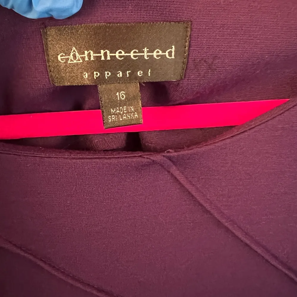 NWT Connected Apparel Purple Dress Sz 16 Plum Short Sleeves Career Work Office - Image 3