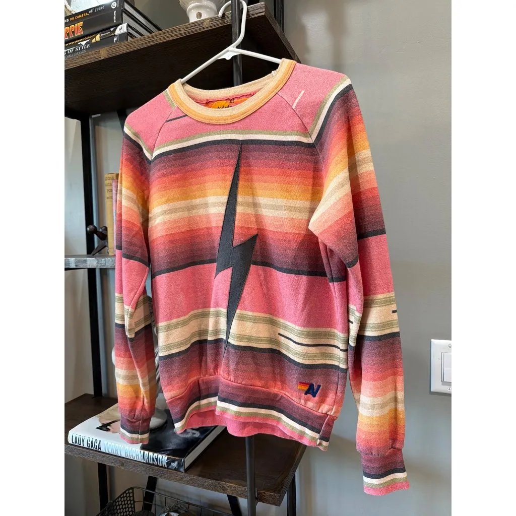 Aviator Nation Serape Bolt Stitch Sweatshirt Multi Womens Size XS - Image 7