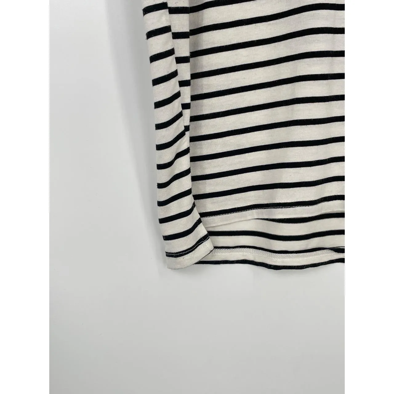 Ellison Womens Black White Striped Short Sleeve Rolled Cuff T-Shirt Dress Size L - Image 3