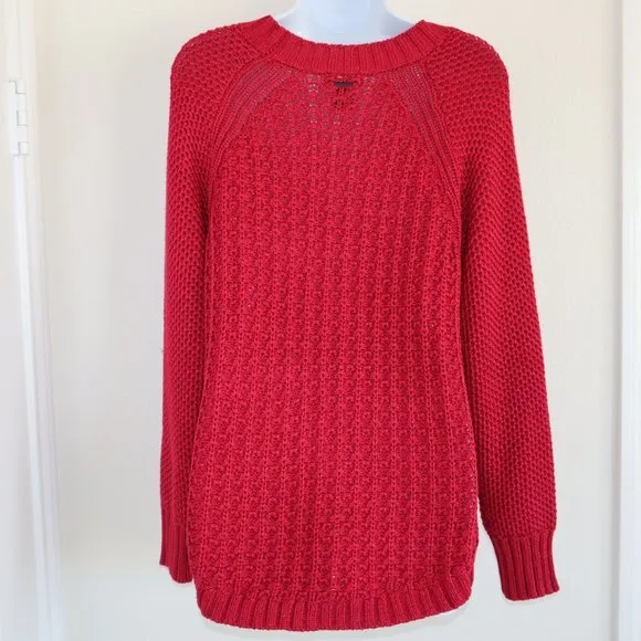 Calvin Klein Jeans Ladies' Crew Neck‎ Sweater in Persian Red sz L - Image 2