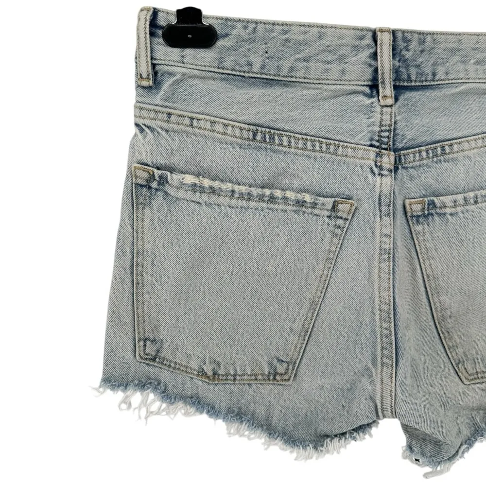 All Saints Cleo Boyfriend Shorts in Ice Blue Light Wash Distressed size 25 - Image 6