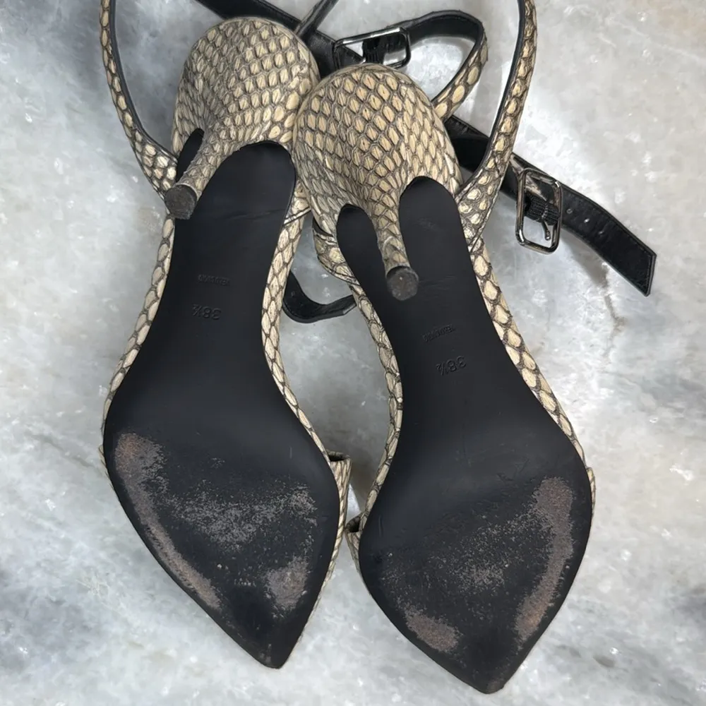 Alexander Wang  Cream‎ Python Ankle Strap Heel - 38.5 - Image 5