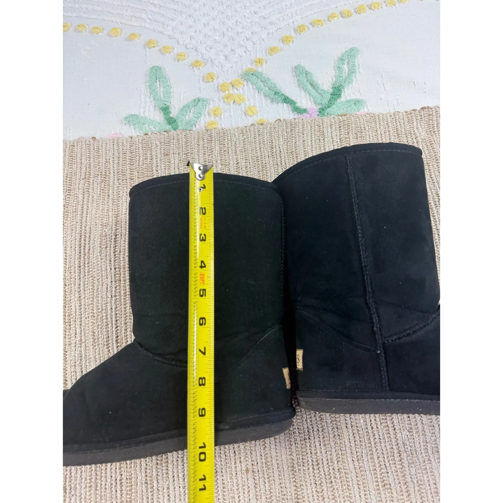 APRES by Lamo Black Microfiber Faux Fur Lined Winter Boots Women's Size 10 - Image 6