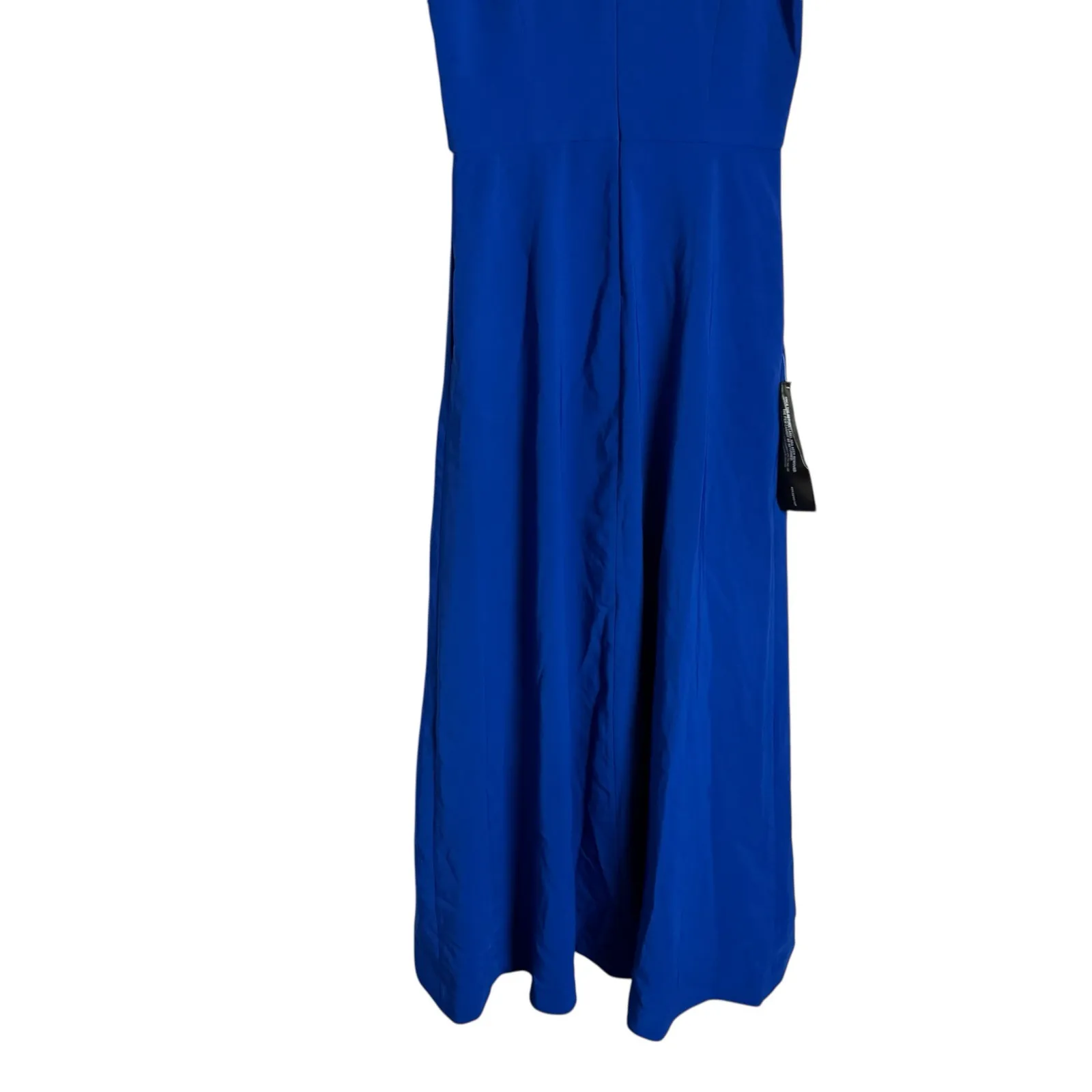 Kay Unger Melinda Sapphire Blue Sleeveless V-Neck Hi-Low Long Cocktail Gown 10 - Image 7