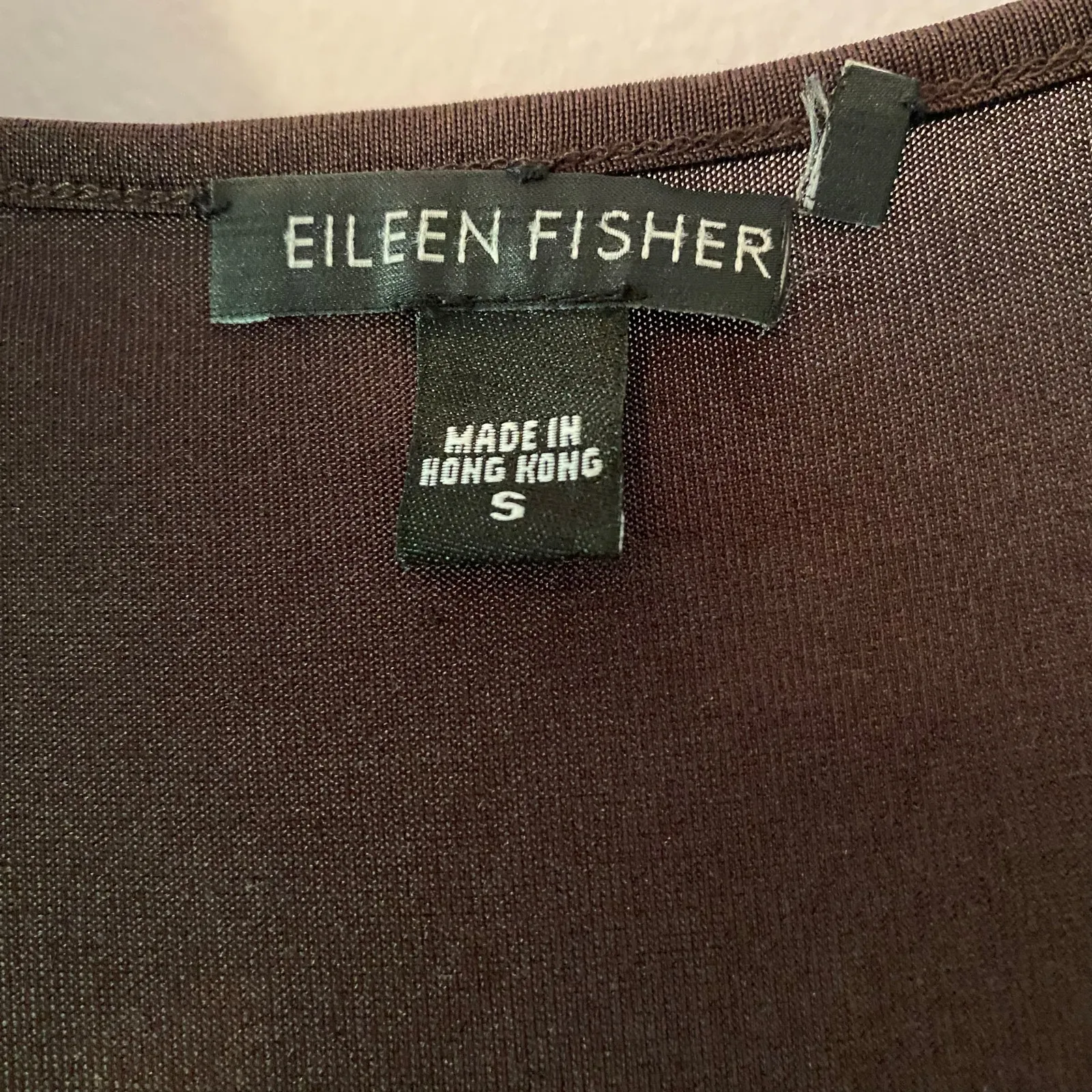 Eileen Fisher Chocolate Brown 100% Silk Sleeveless Tank Dress Midi Women's Small - Image 2