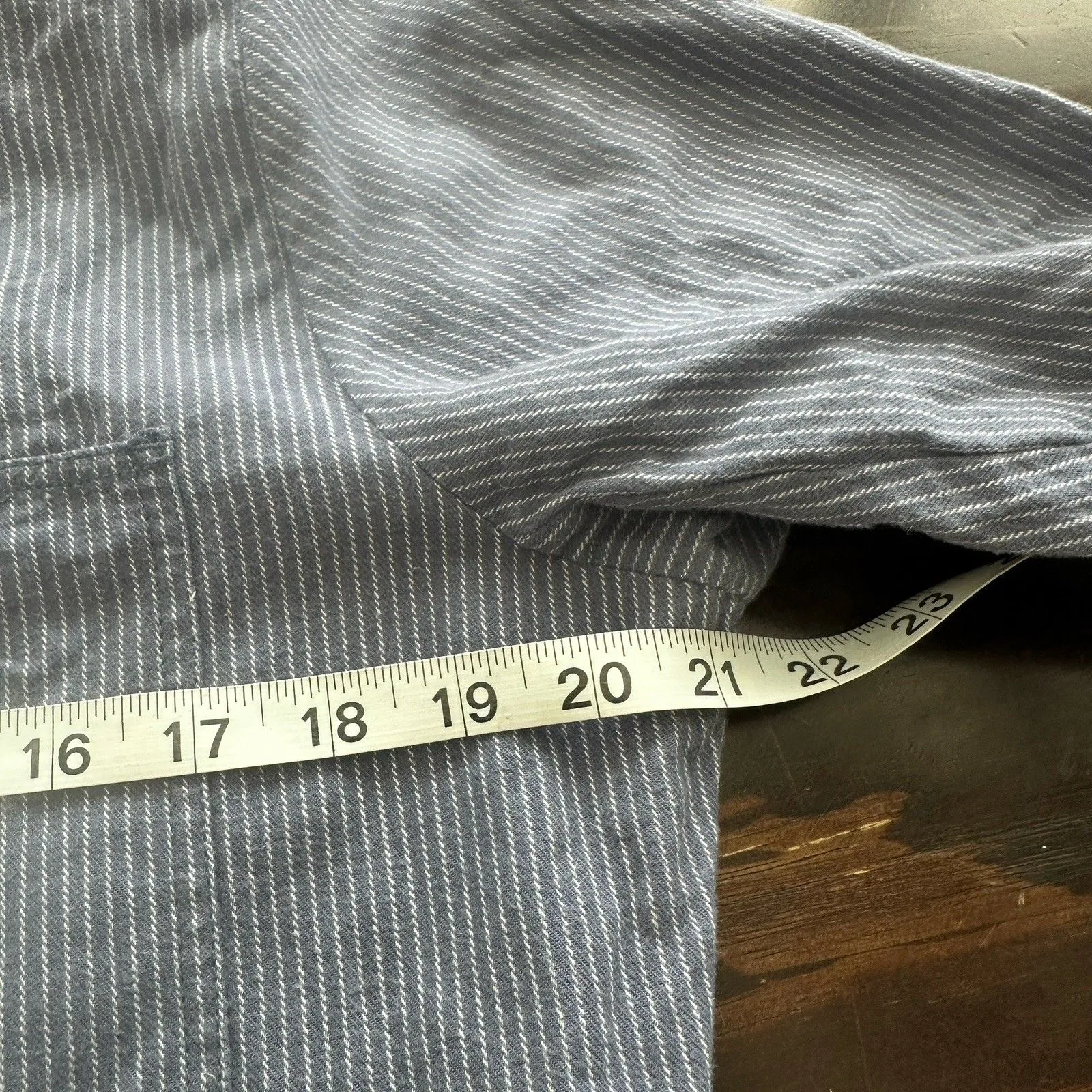 Brixton Hickory Striped Coveralls Jumpsuit Women Blue White Button Utility M Size M - Image 9