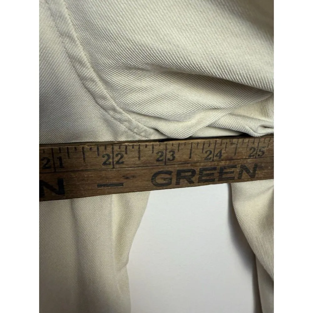 Jones New York Women's Shirt Button‎ Up Silk Stand Up Collar Beige Size14 - Image 6