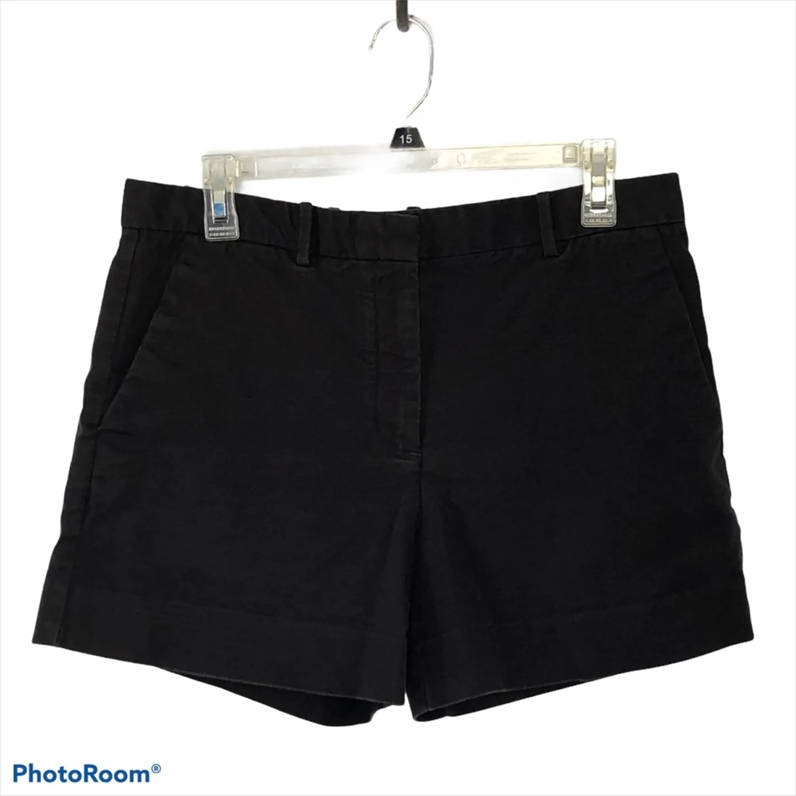 Gap Tailored Stretch Black Shorts Size 8R Flat Front Khaki Style - Image 2