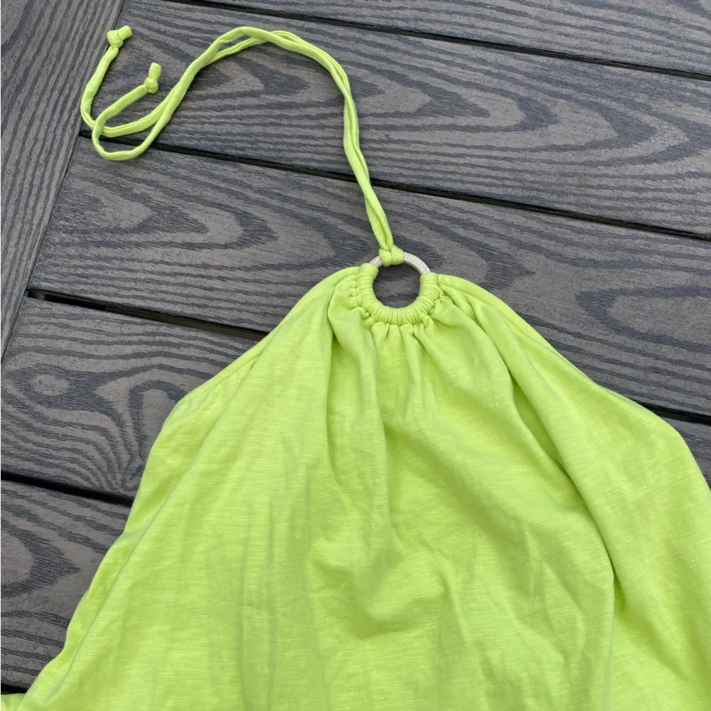 NWT Old Navy Neon Green Halter Neck Tie Keyhole Midi Dress Size extra large - Image 4