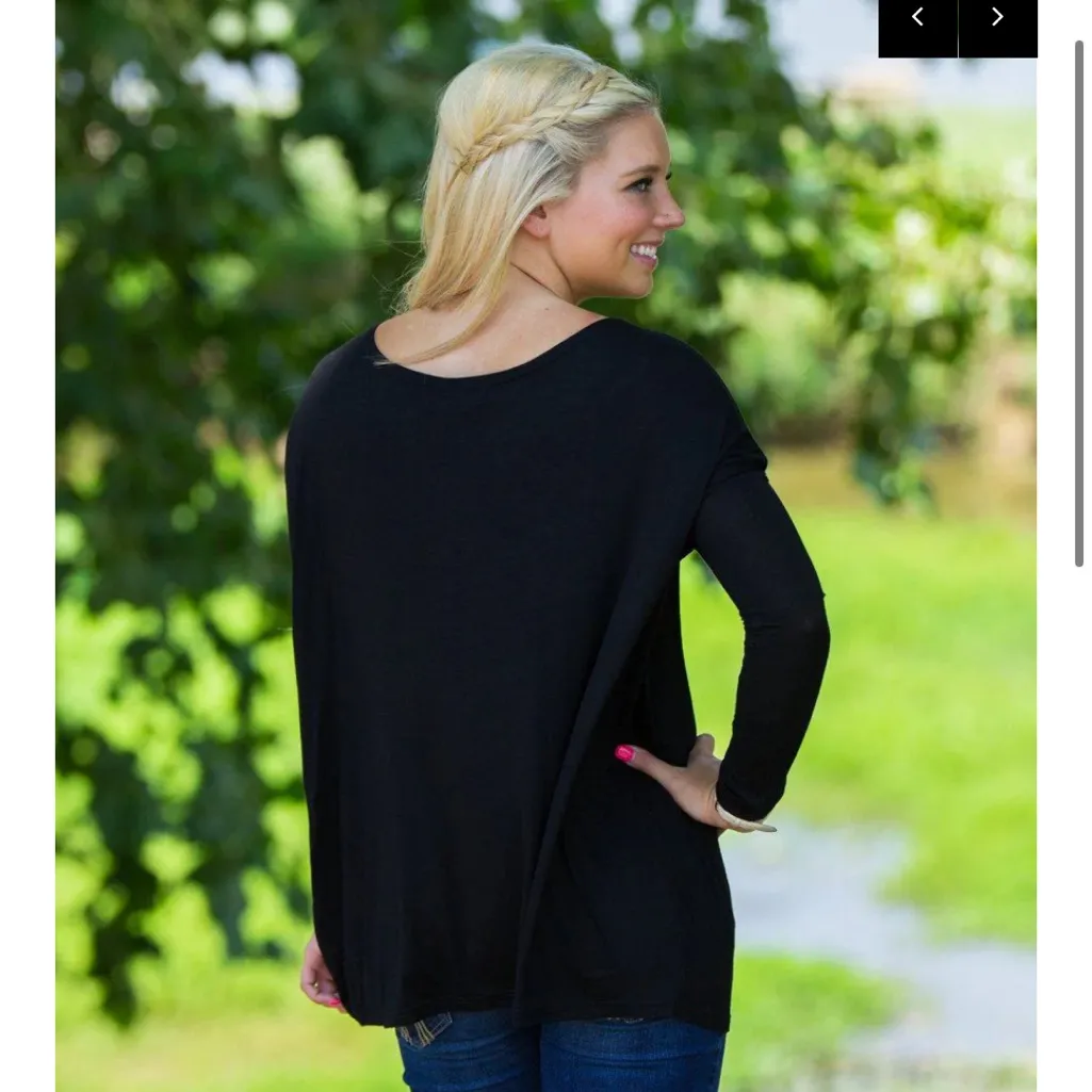 PIKO bamboo fabric long sleeve top Black - Image 2