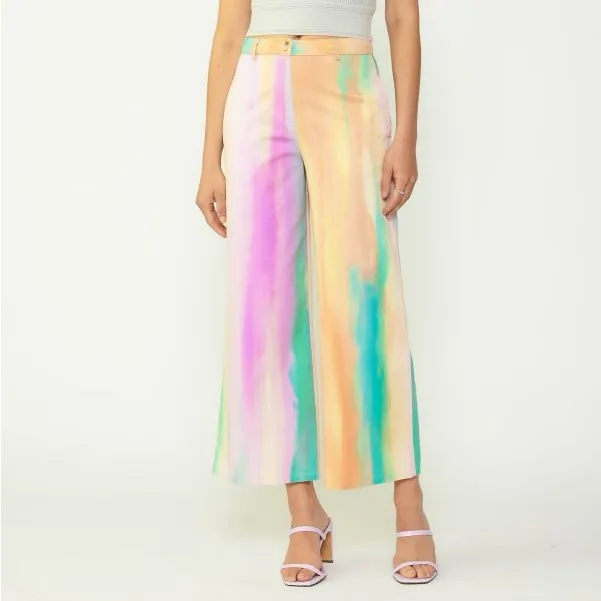 Current Air Los Angeles High Rise Wide Leg Ankle‎ length Rainbow Pants - XS - Image 2