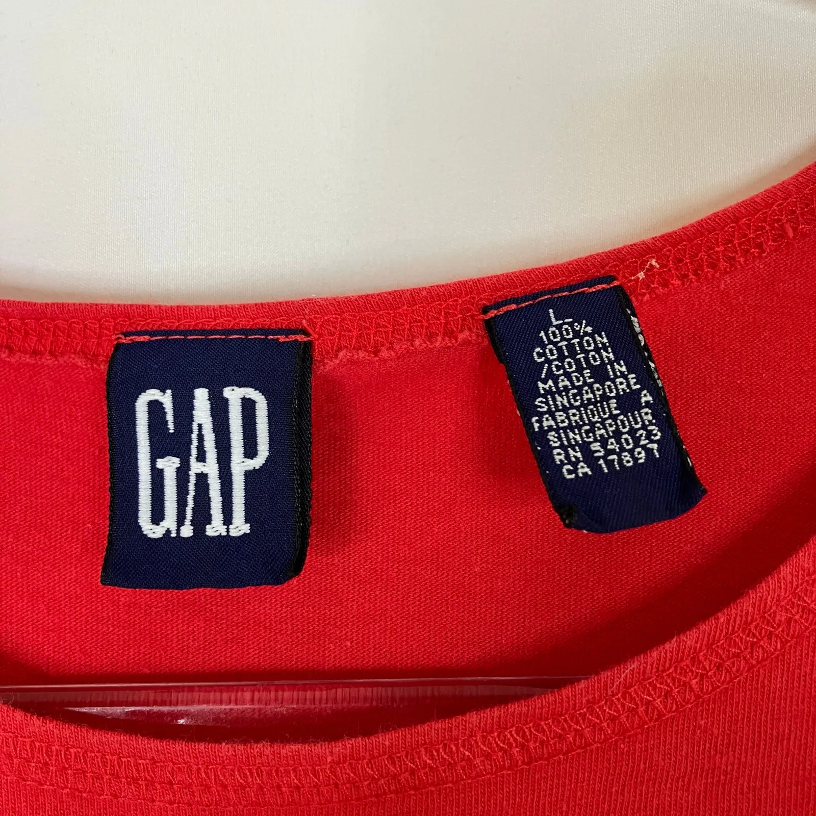 GAP | Red 100% Cotton Tee Shirt Short Sleeve Crew Neck Womens Large - Image 4
