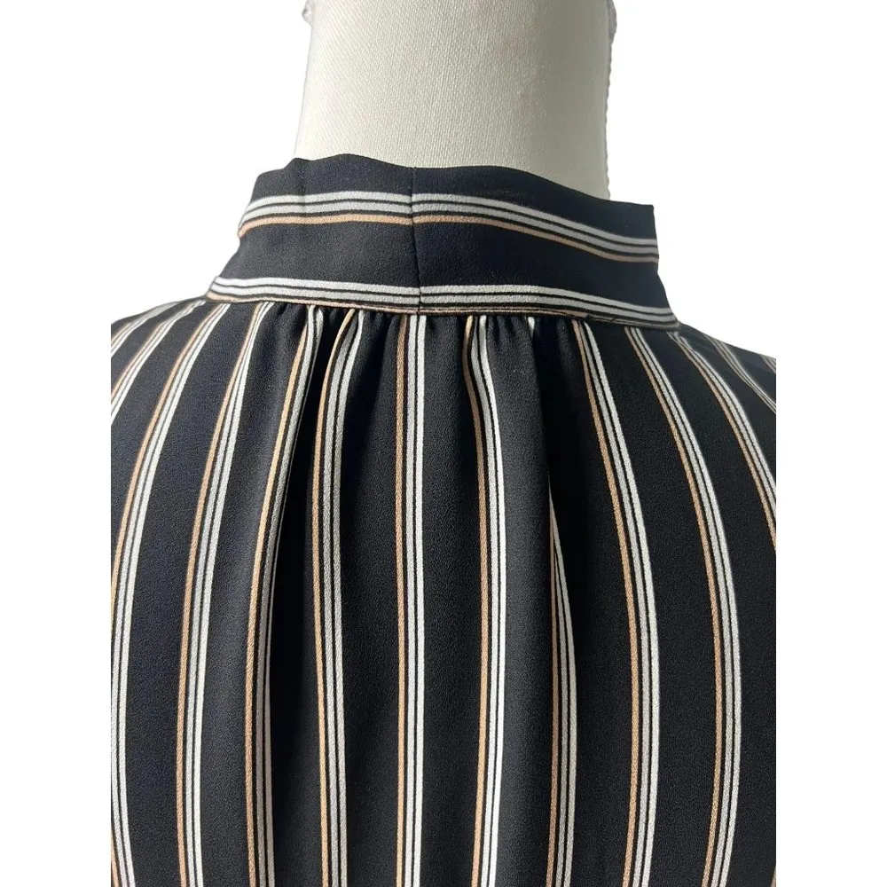 WHITE HOUSE BLACK MARKET Striped Bow Neck Tank Top Size 0 - Image 6