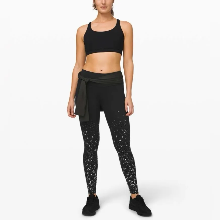 Rare Lululemon Wunder Under Speckle Shine Leggings Black Deep Coal Sz 6 28” 2019 - Image 4