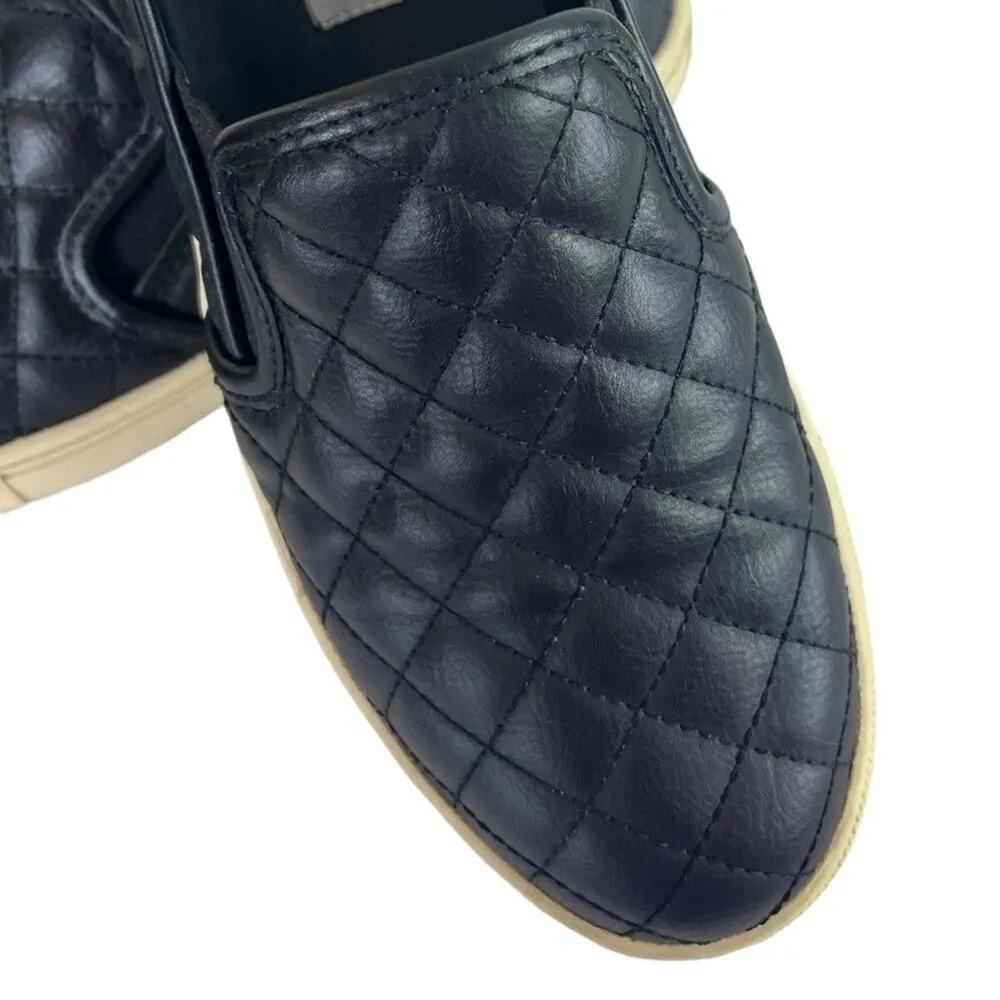 Steve Madden Ecentrcq Quilted Black Sneaker Loafer Sporty Slip On Women’s Size 8 - Image 6