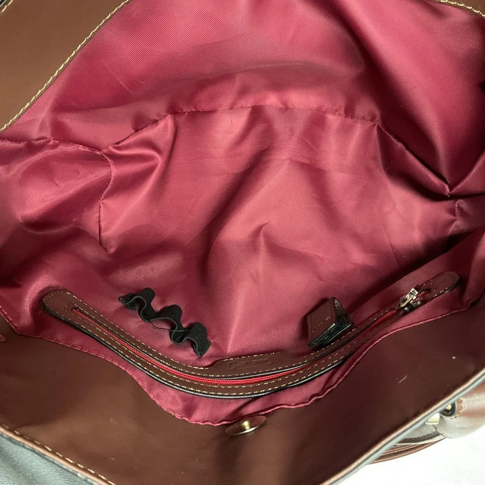 MC Marc Chantal Handpainted Genuine Leather Satchel Croco Embossed Sabrina 2019 Brown - Image 14