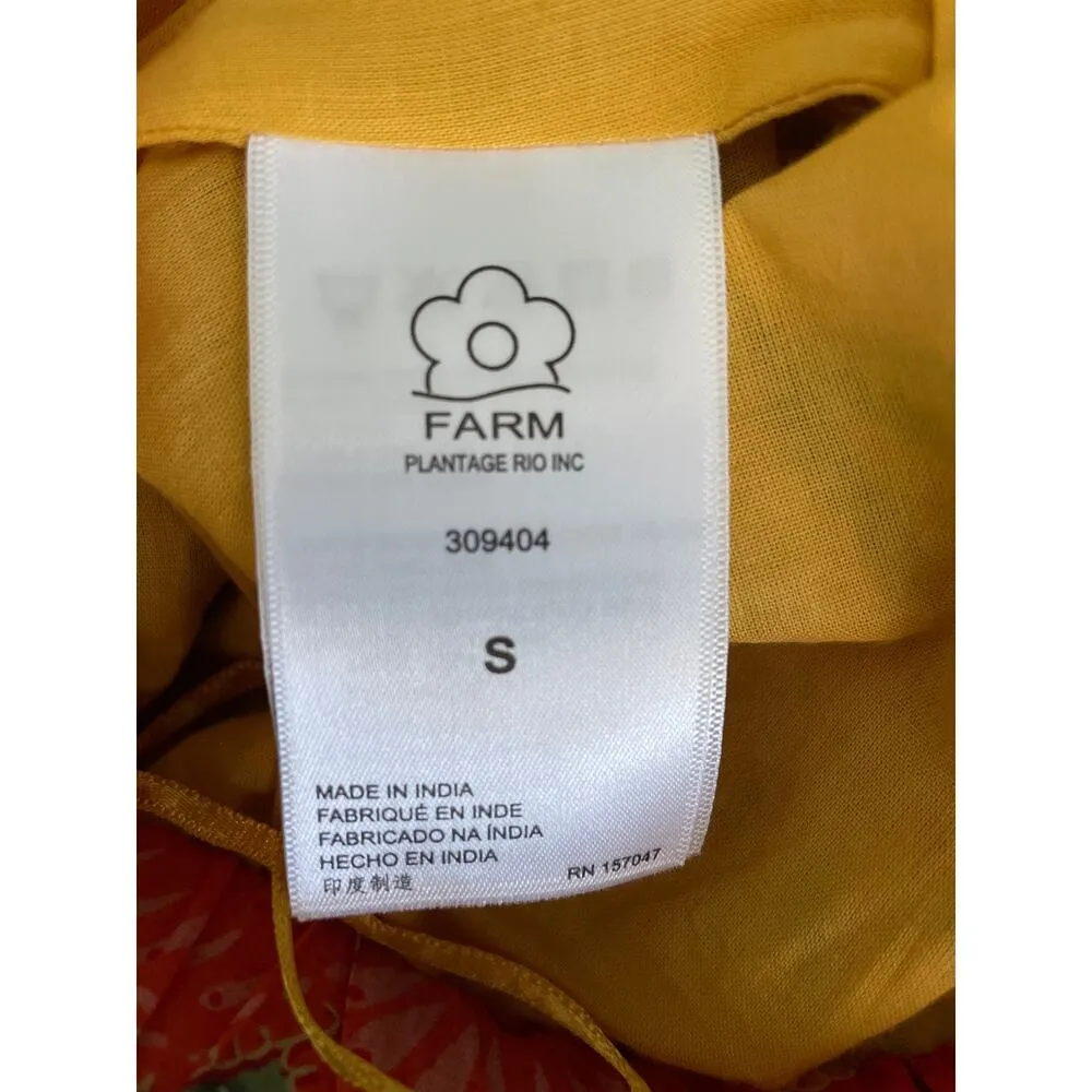 Farm Rio Macaw Bloom Cropped Pants Yellow Pink Green Size Small - Image 11