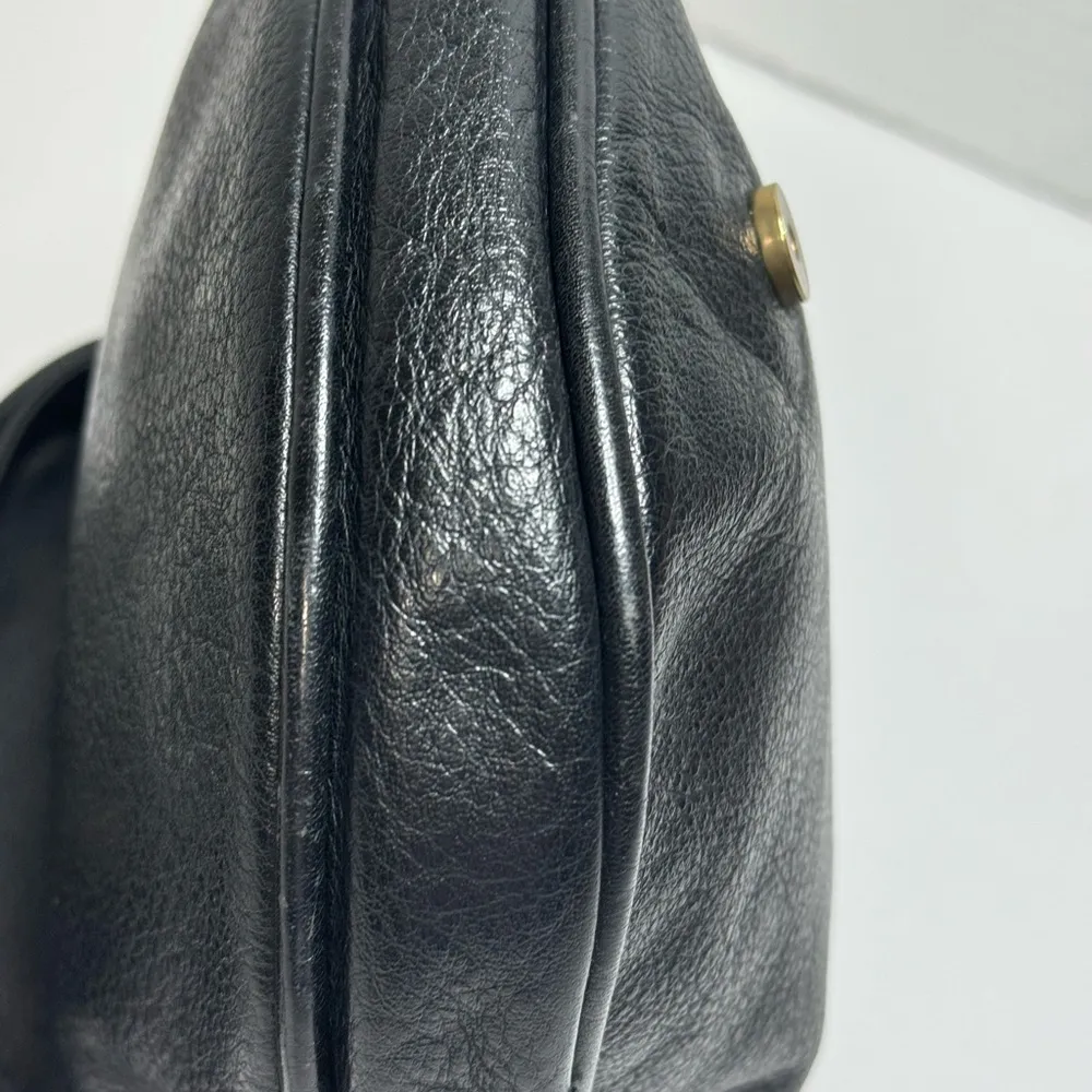 ORIGINAL BREE Black Leather Saddle Crossbody With Adjustable Strap - Image 16