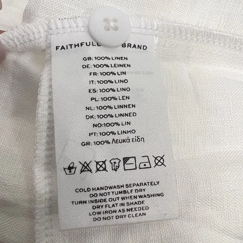 Faithfull The Brand Circa Linen Pants High Waisted Wide Leg Trousers White 4 - Image 10