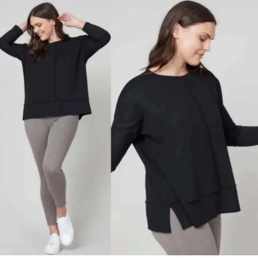 Spanx  Black Pullover Sweater 3/4 Sleeve Size Small 465 - Image 2