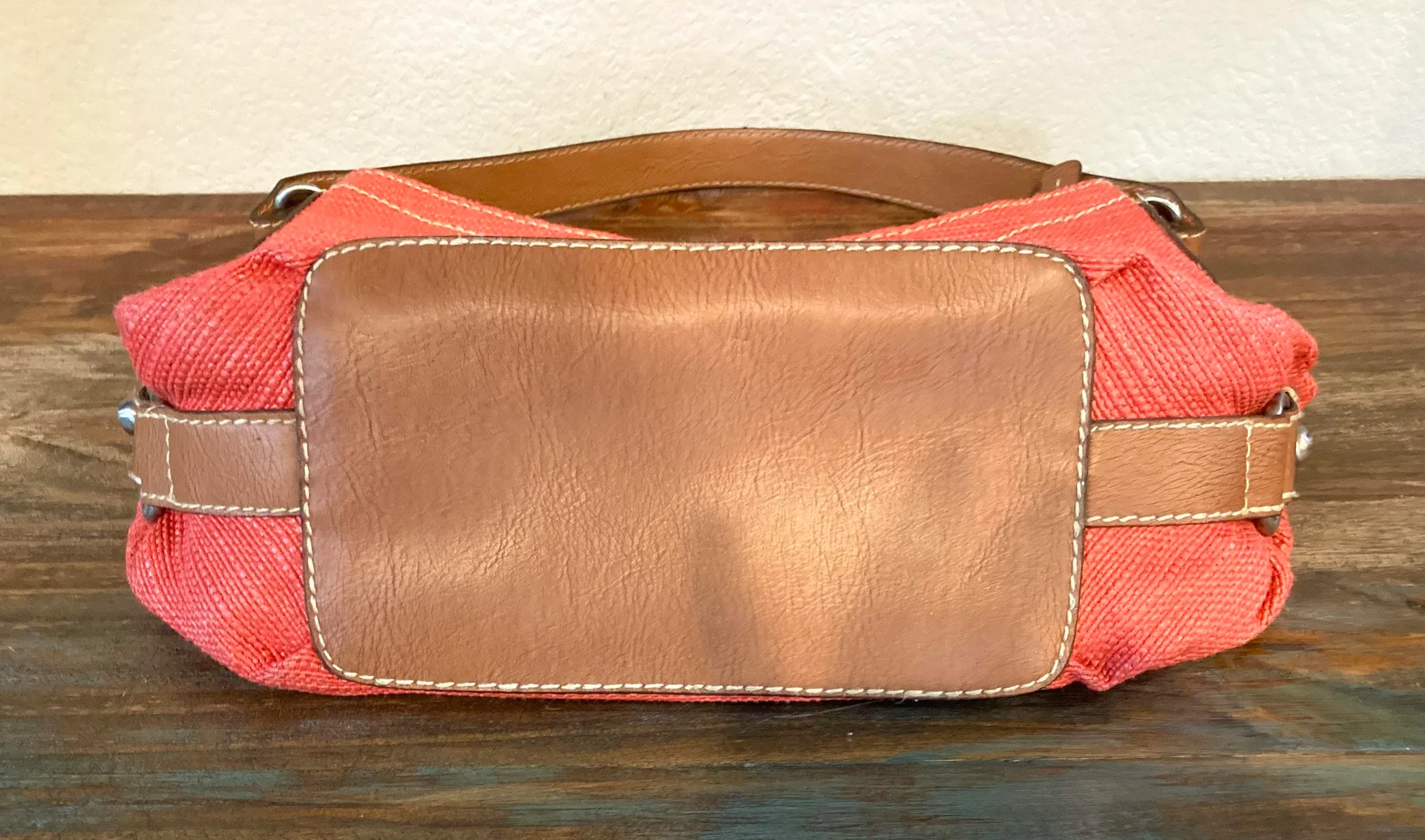 Like new  woven knit bag. 15”x8”x5” - Image 3