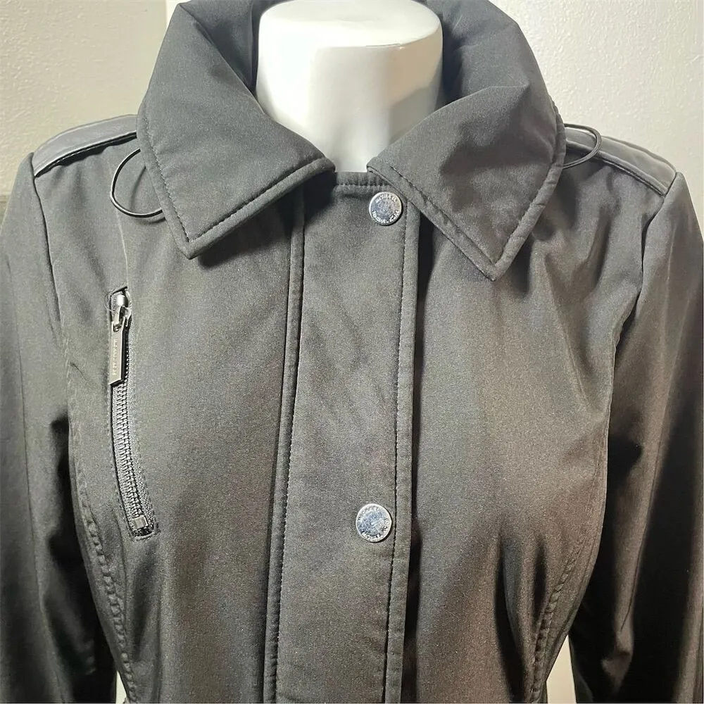 COPY - Michael Kors Women's Black Hooded Trench Coat Size S Long Sleeve - Image 11