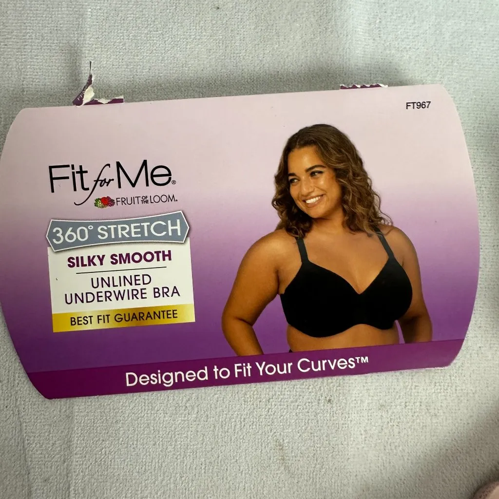 Fit For Me By Fruit Of The Loom Womens 42DDD Silky Smooth Unlined Underwire Bra - Image 2