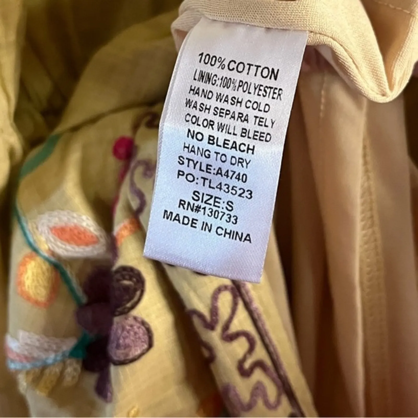 Bluheaven Gold Floral Embroidered Romper Size‎ Small - Image 13