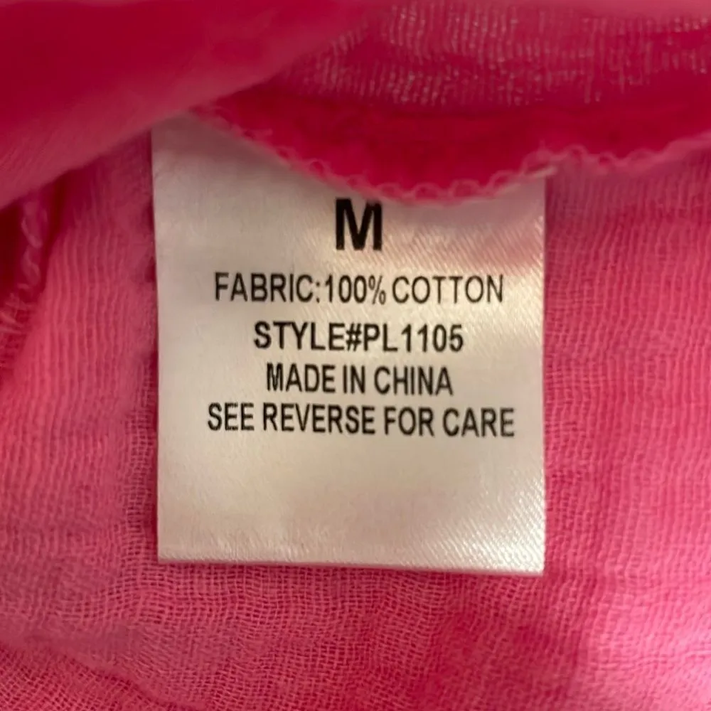 Pink Lily Summer Lover Cross‎ Back Gauze Tank Pink Womens Medium - Image 9