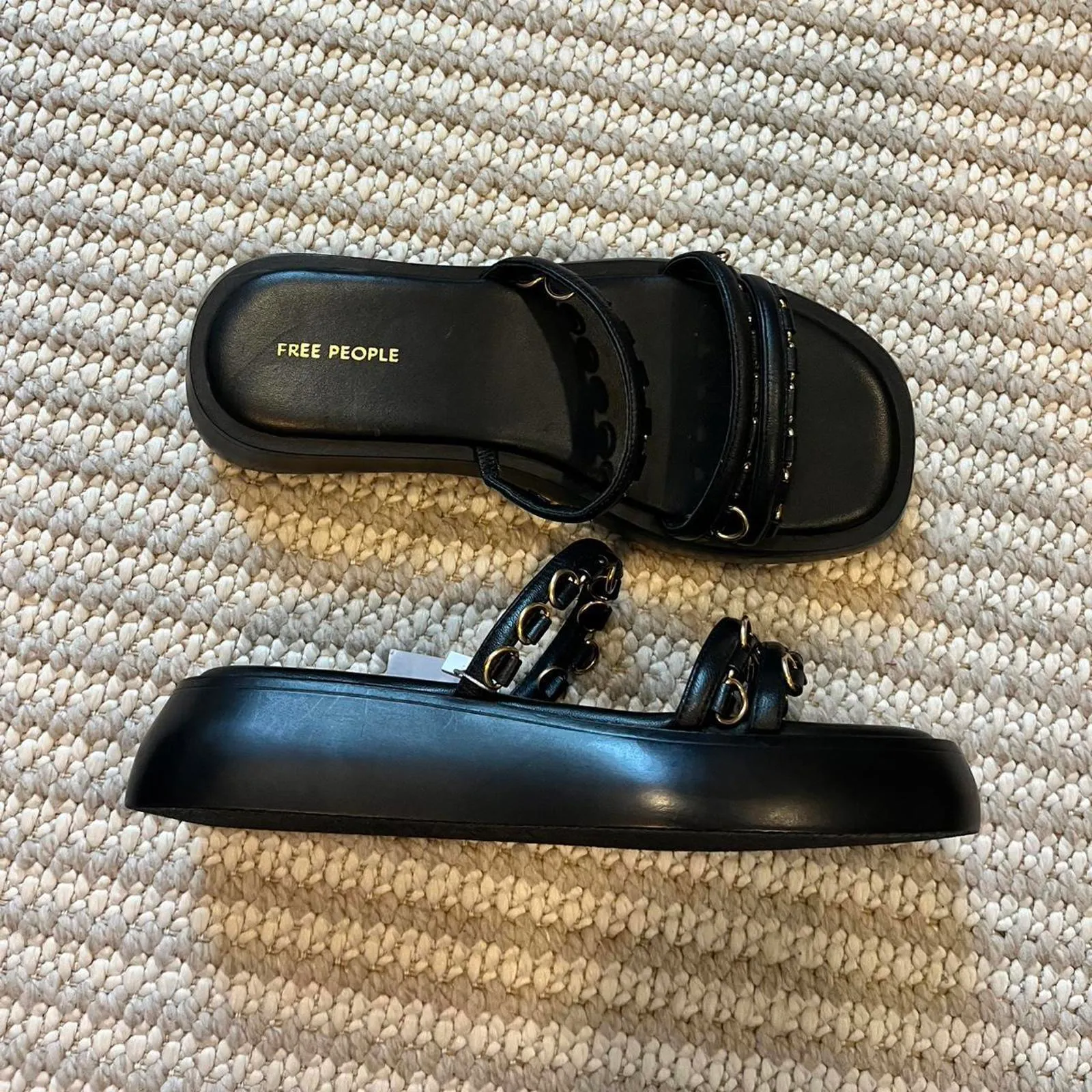 Free People Midas Touch Flatform Sandal in Black - Image 4