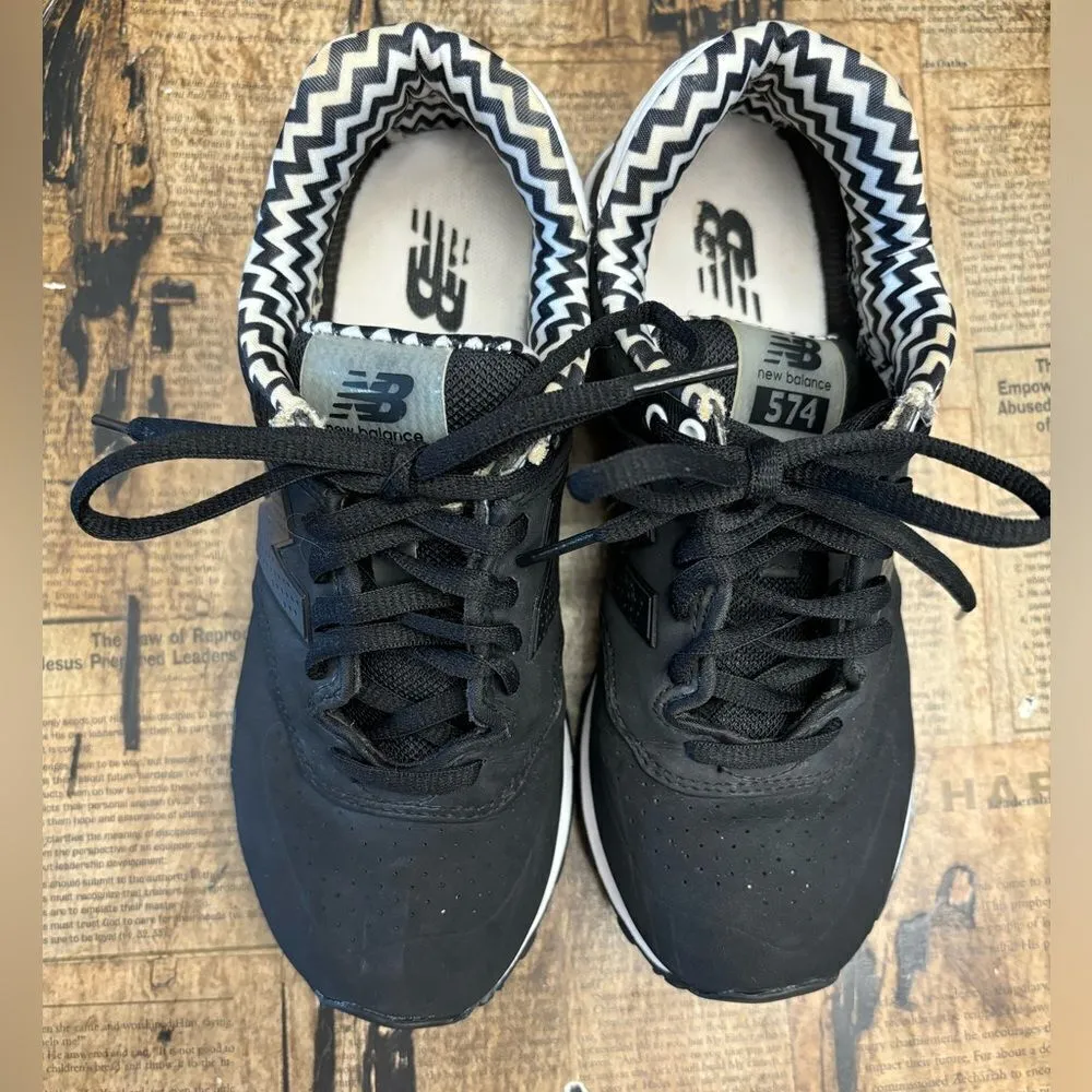 New Balance 574 Black & White Sneakers Women’s Size 6 - Image 12