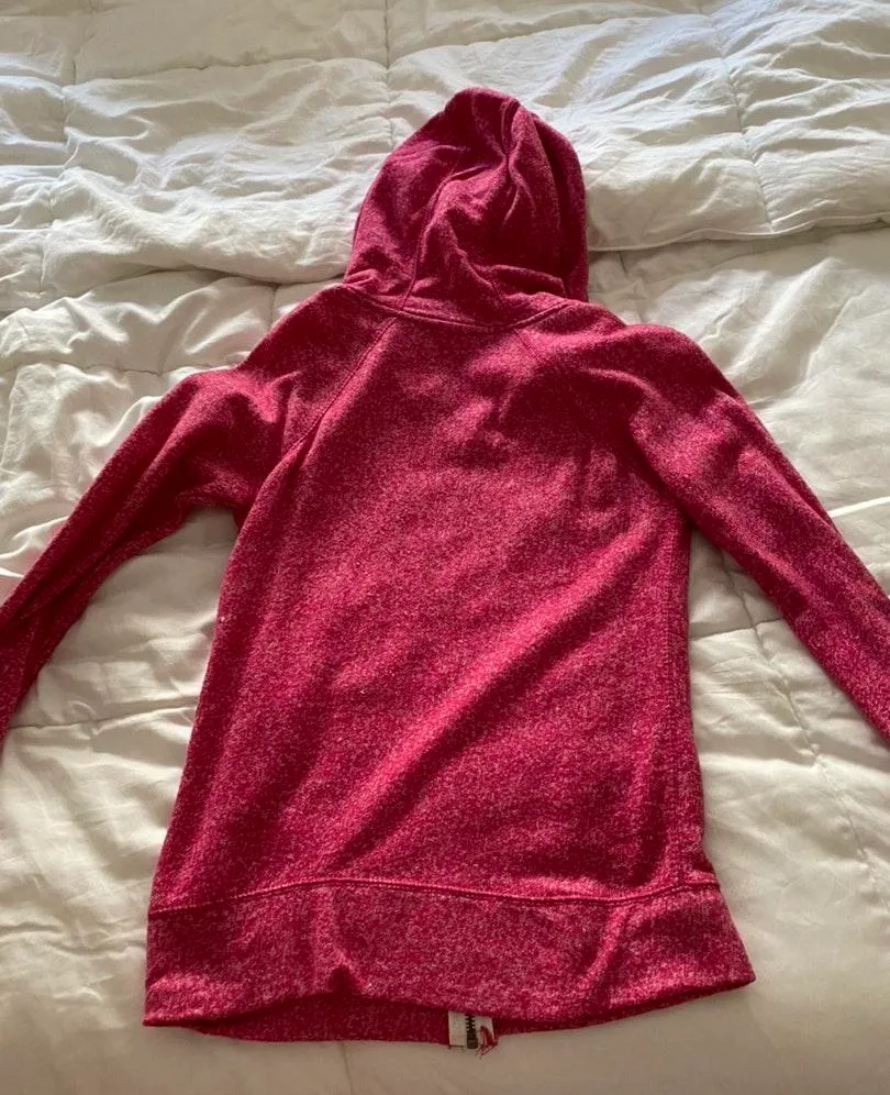 Borgota Women’s Pink Graphic Long Sleeve Fleece Hoodie Zip Up Jacket Size M - Image 7