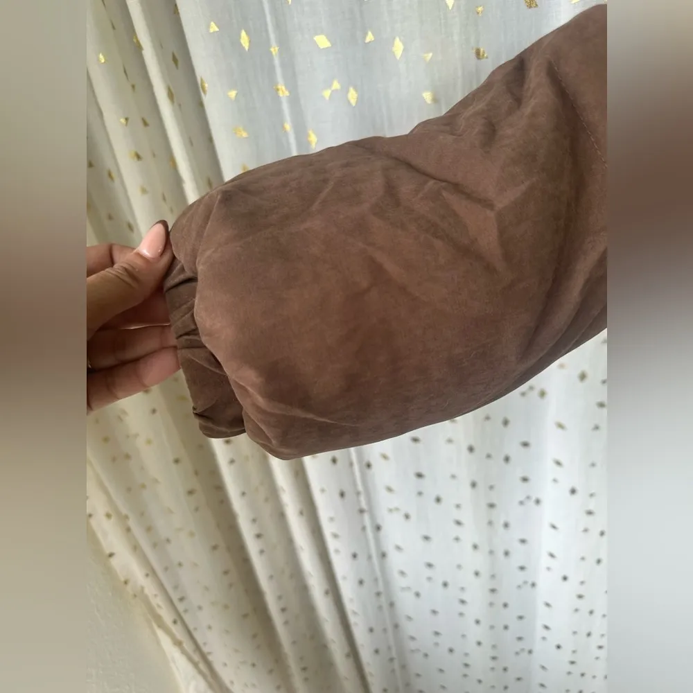 SHEIN Drop Shoulder Butterfly Chest Crop Puffer Zip Up High Neck Coat Jacket S - Image 9