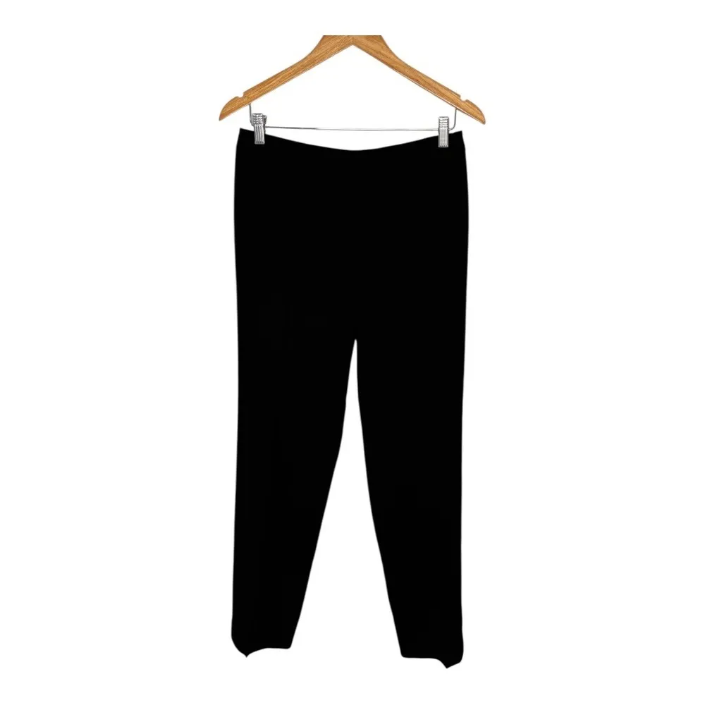 St. John Black Pants Straight Leg Dress Slacks Trousers Slits Spring 2010 Size 6 - Image 4
