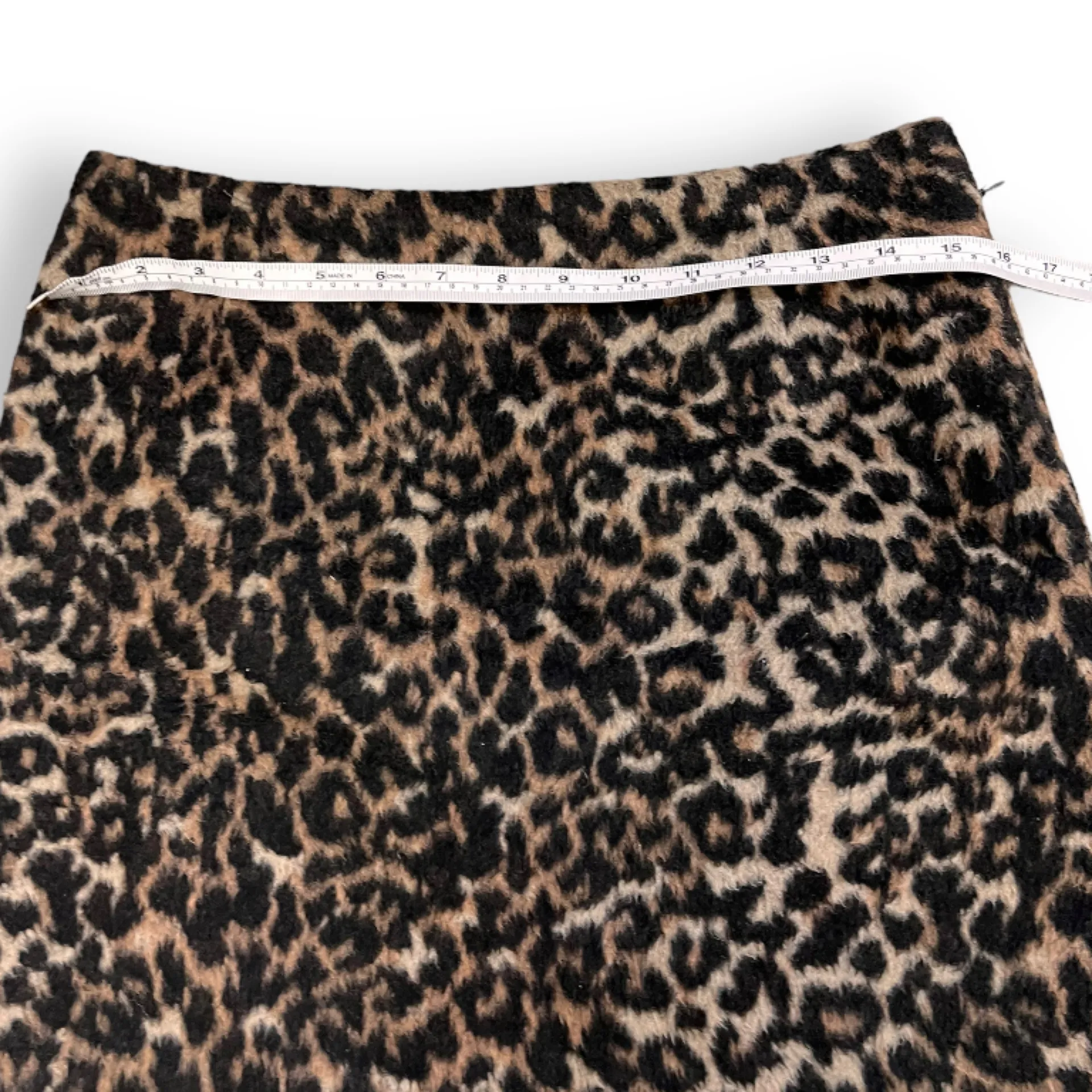 Weekday leopard mini wool blend skirt size 38 - Image 4