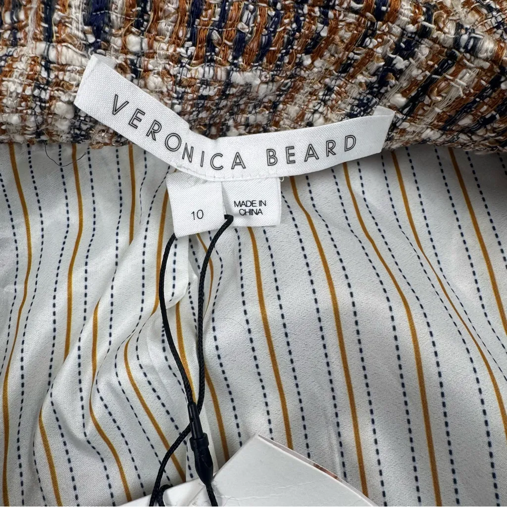 NWT Veronica Beard Louisa Dickey Tweed Brown & Blue Plaid Blazer Jacket Size 10 - Image 10