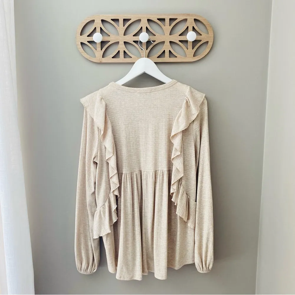 Altar'd State Long Sleeve Top Tan Sz Small - Image 11