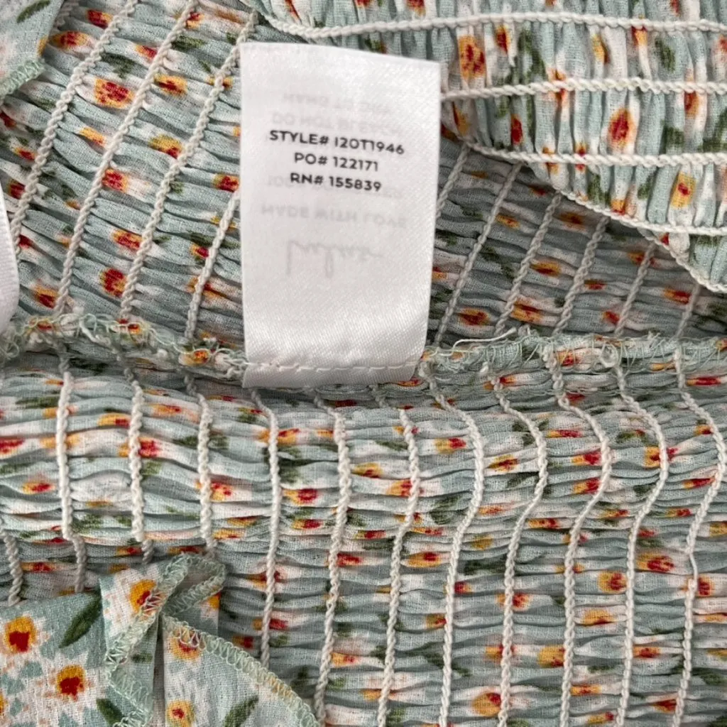 Lulu's Flourishing Dreams Mint Green Floral Print Smocked Crop Top NWT | XL - Image 11