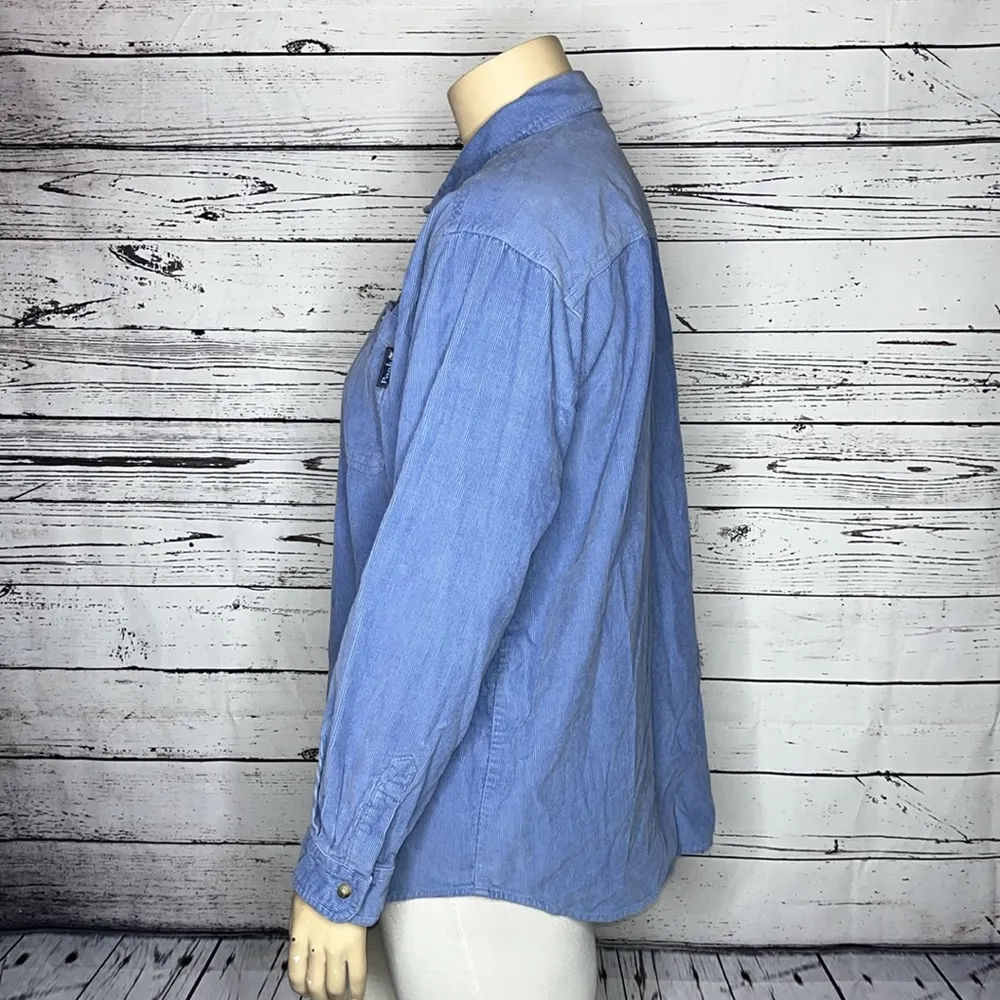 Disney Winnie the Pooh Size XL Blue Corduroy Eeyore Honey Button Down Shirt Top - Image 3