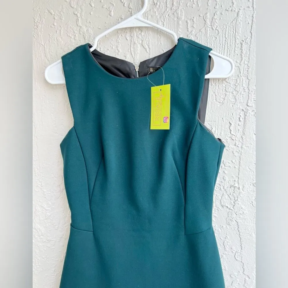 Zara fit and flare mini dress dark green Small - Image 2