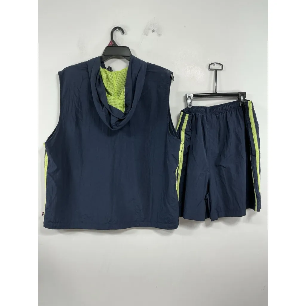 Womans Just My Size Two Piece Shorts 14W/16W & Vest 18W/20W Set Navy - Image 4