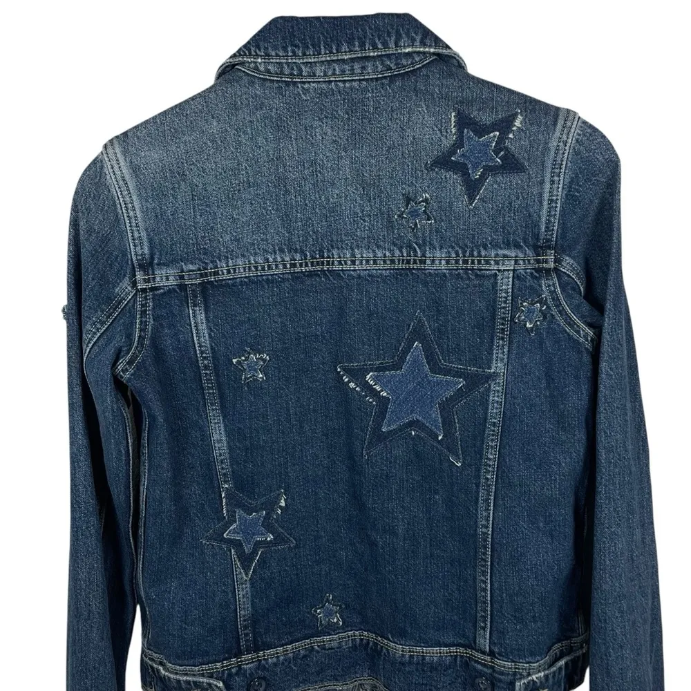 NWOT Paige Vega Rowan Star Patch Denim Jacket in Blue Size XS - Image 14