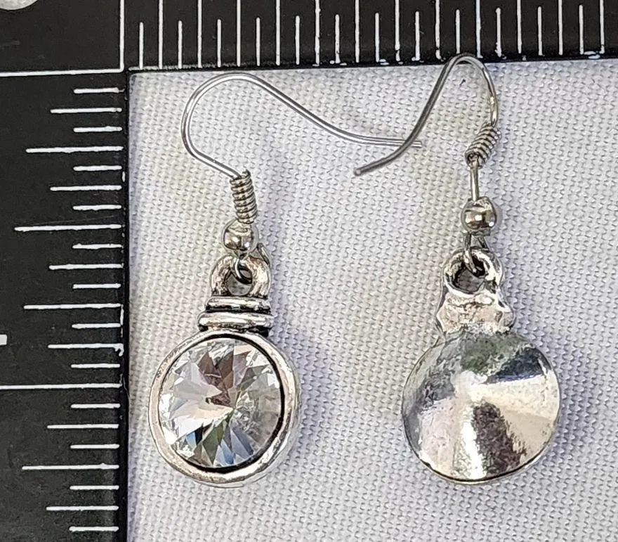 Silver Chain and Blue Accent Statement Necklace with Earrings Set - Image 12