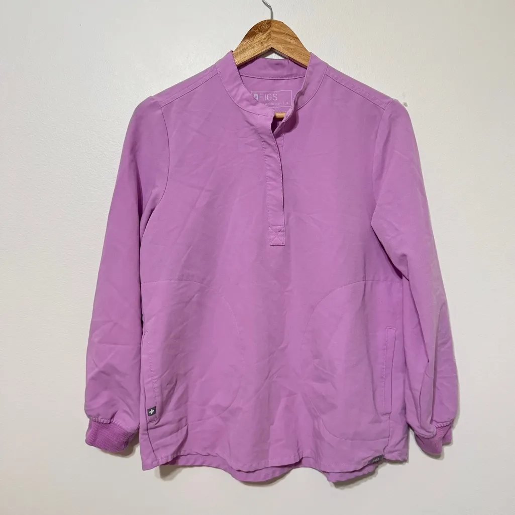 FIGS Lavender Long Sleeve Rafaela Top Size Small Scrub - Image 2