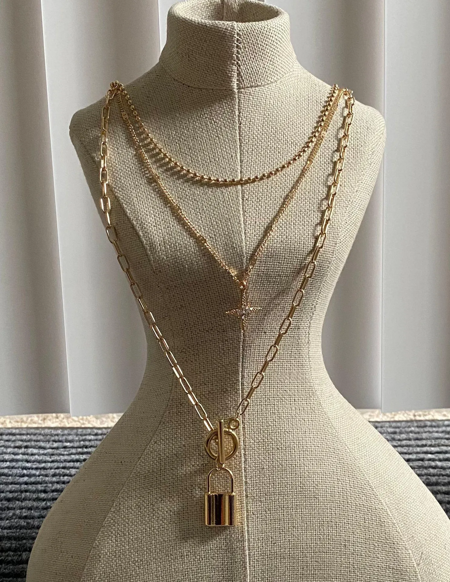 Layered Lock Necklace - Image 3